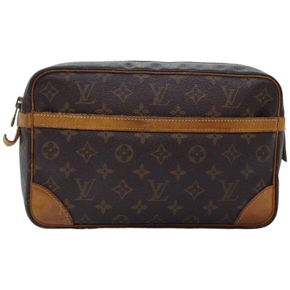 LOUIS VUITTON Monogram Compiegne 28 Clutch Bag LV Auth - Picture 1 of 16